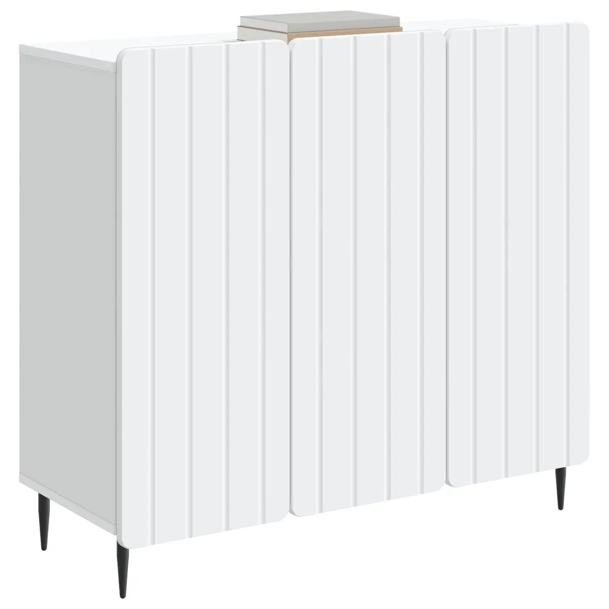 Storage Cabinet White Engineered Wood 89x34.5x82cm Living Room Dining Furniture