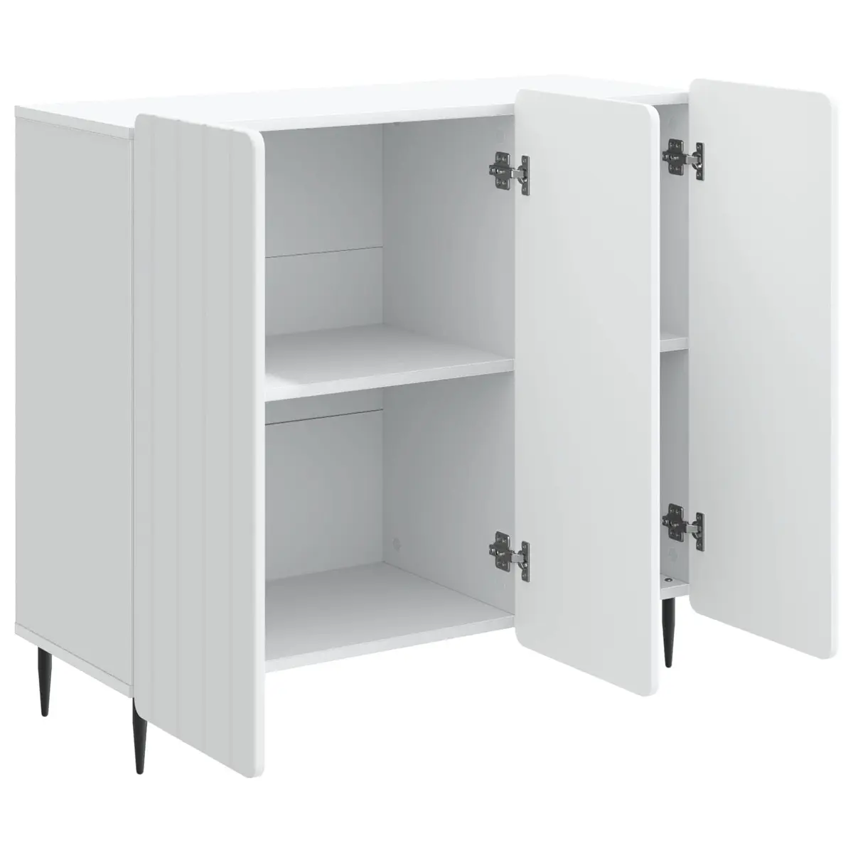 Storage Cabinet White Engineered Wood 89x34.5x82cm Living Room Dining Furniture