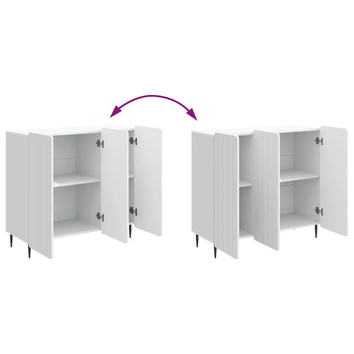 Storage Cabinet White Engineered Wood 89x34.5x82cm Living Room Dining Furniture
