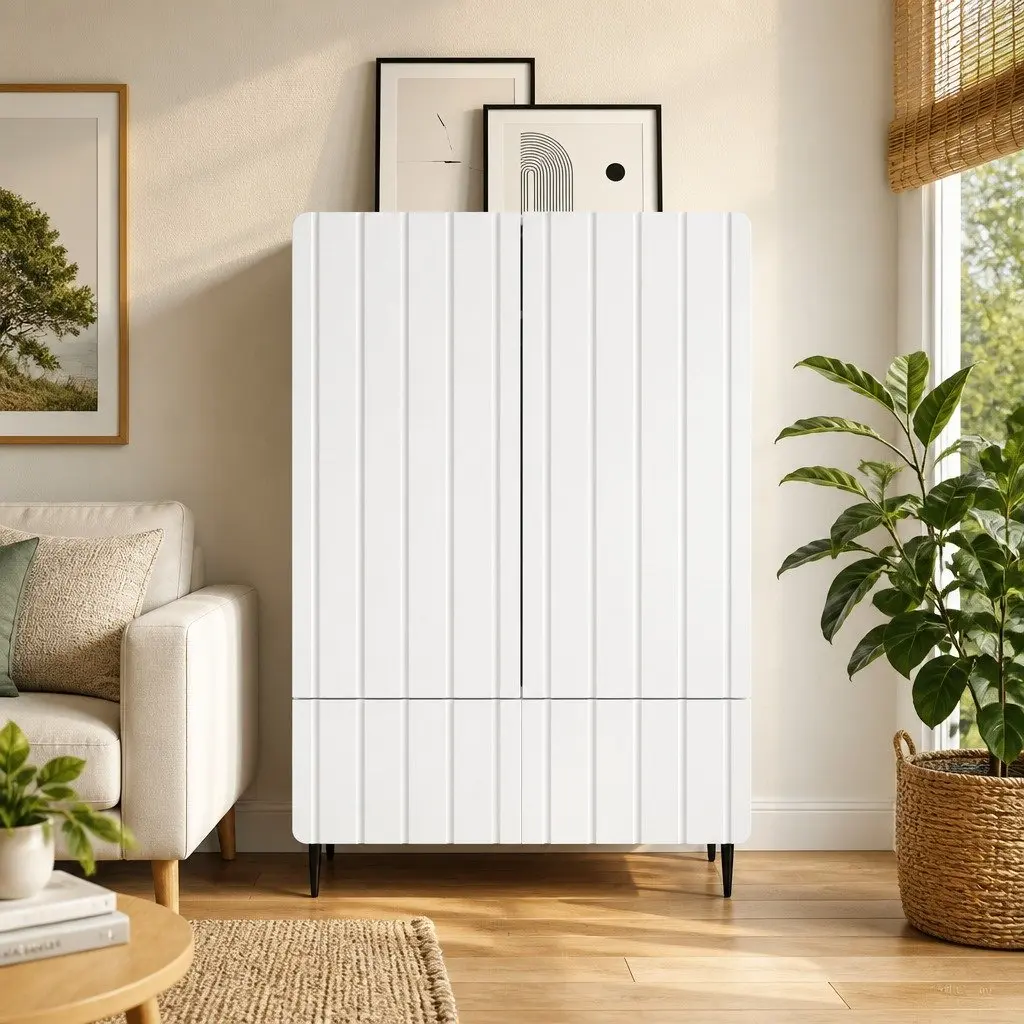 White Sideboard for Organized Living 66x34.5x97cm