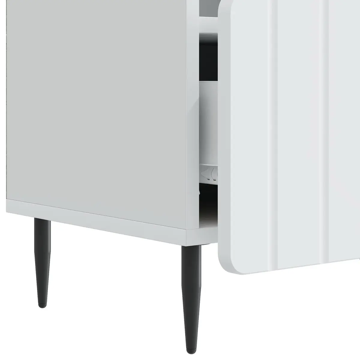 TV Cabinet with Drawer White Engineered Wood Storage Unit Living Room Furniture