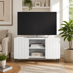TV Cabinet White Modern Storage Unit Living Room Furniture Sideboard Engineered
