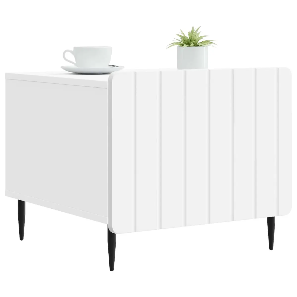 Coffee Table Engineered Wood Dual-Level 49 x 50 x 42 cm White