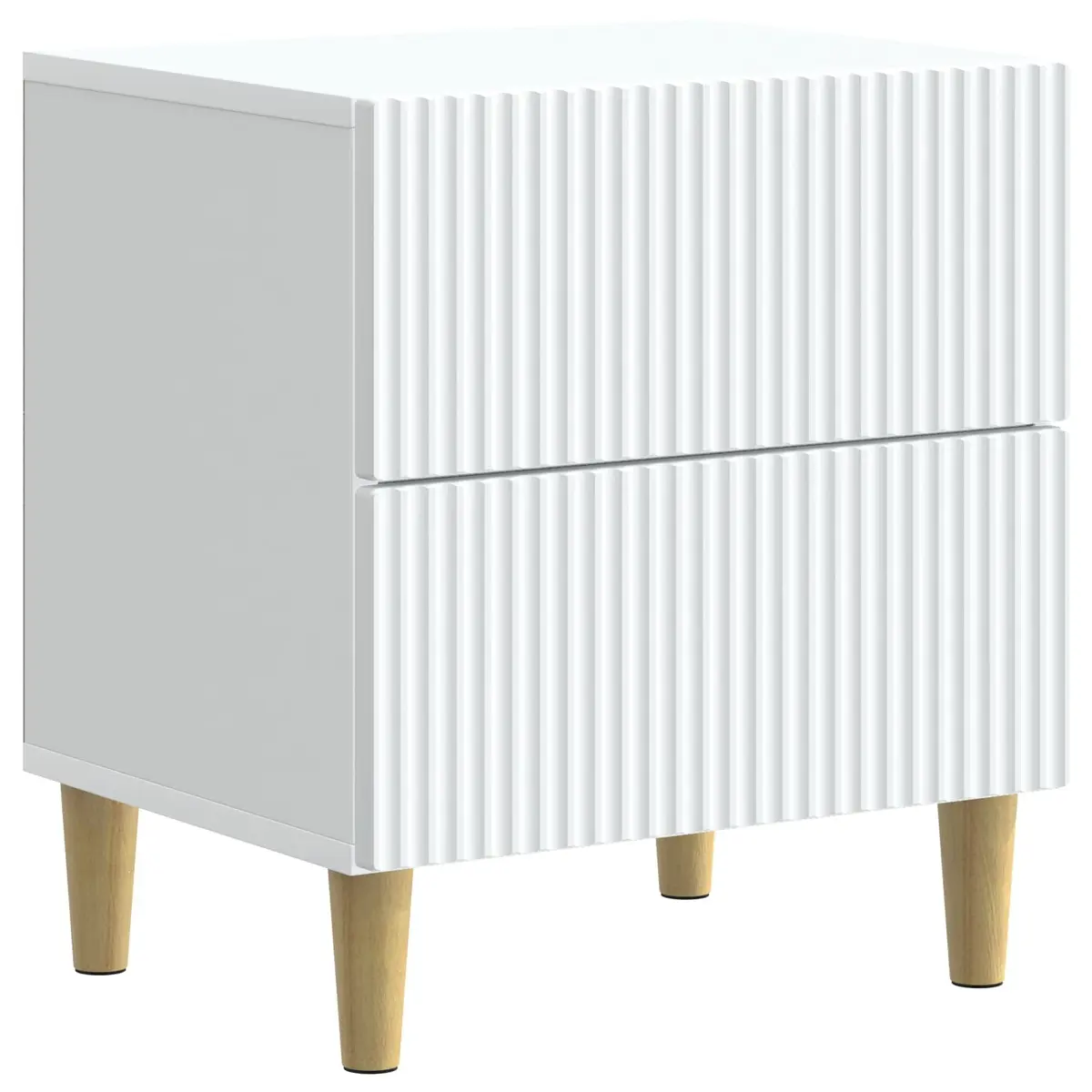 White Nightstand with Two Drawers