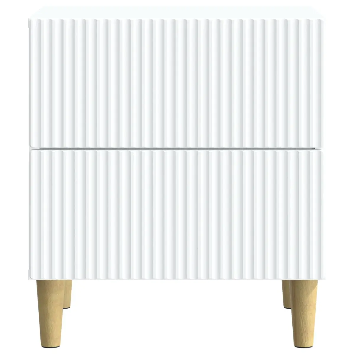 White Nightstand with Two Drawers