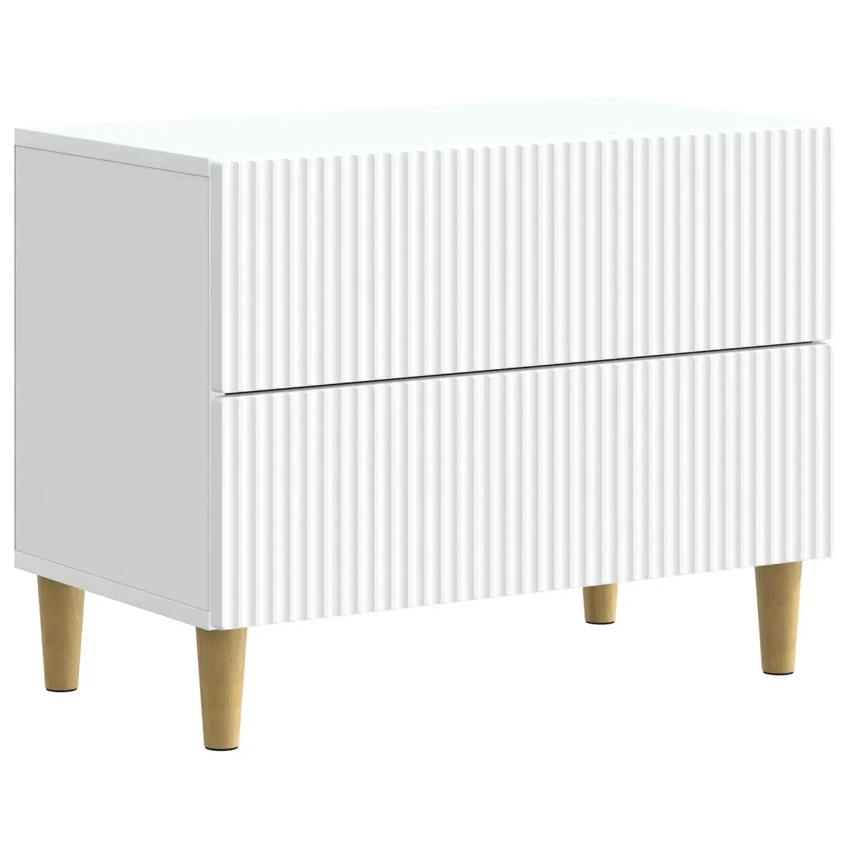 Bedside Table Engineered Wood White 62x34.5x48cm