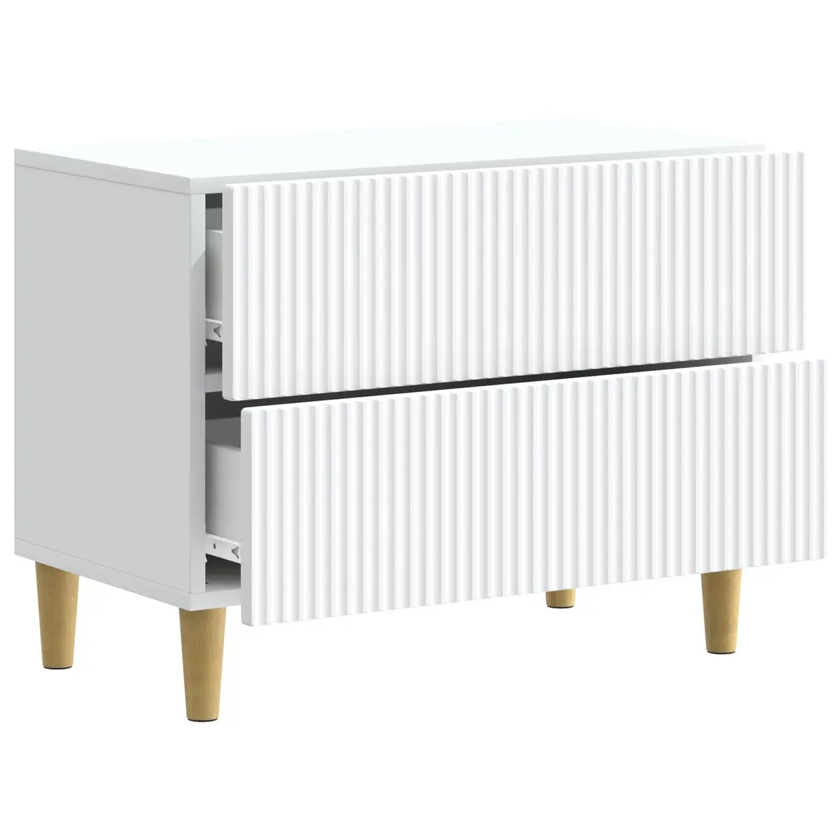 Bedside Table Engineered Wood White 62x34.5x48cm
