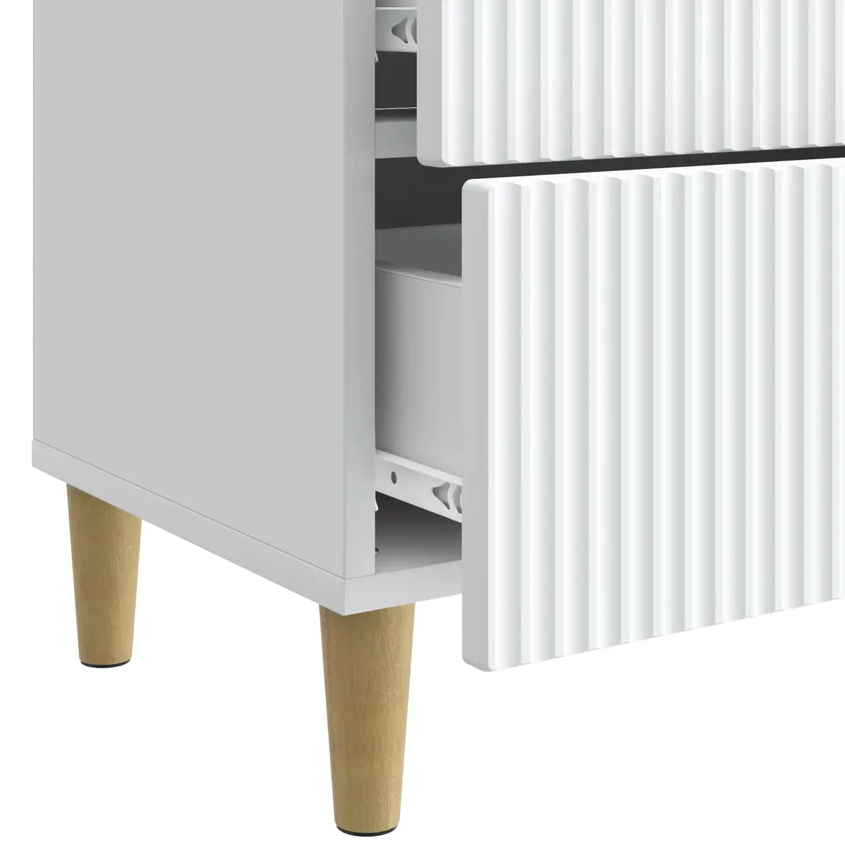 Bedside Table Engineered Wood White 62x34.5x48cm