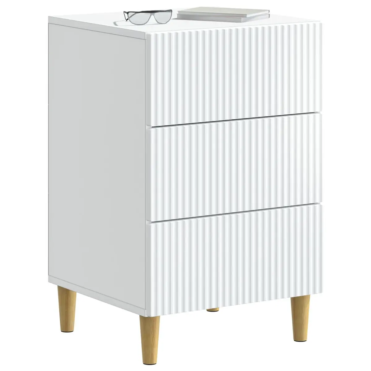 Bedside Cabinet Engineered Wood 43 x 41 x 66.5 cm White