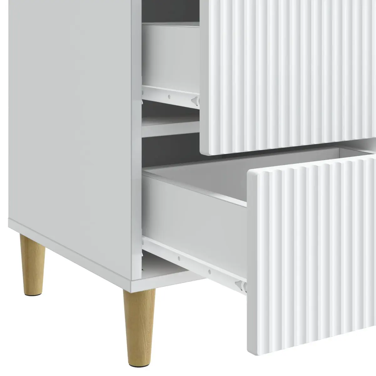 Bedside Cabinet Engineered Wood 43 x 41 x 66.5 cm White