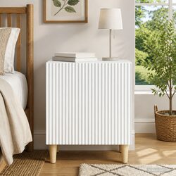 Functional White Bedside Storage Solution