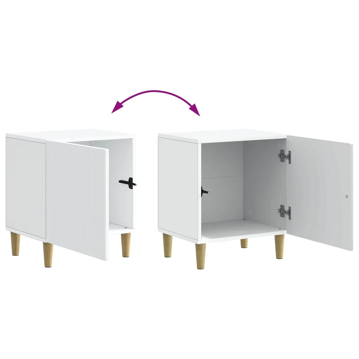 Bedside Cabinet Engineered Wood 43 x 34.5 x 50 cm White