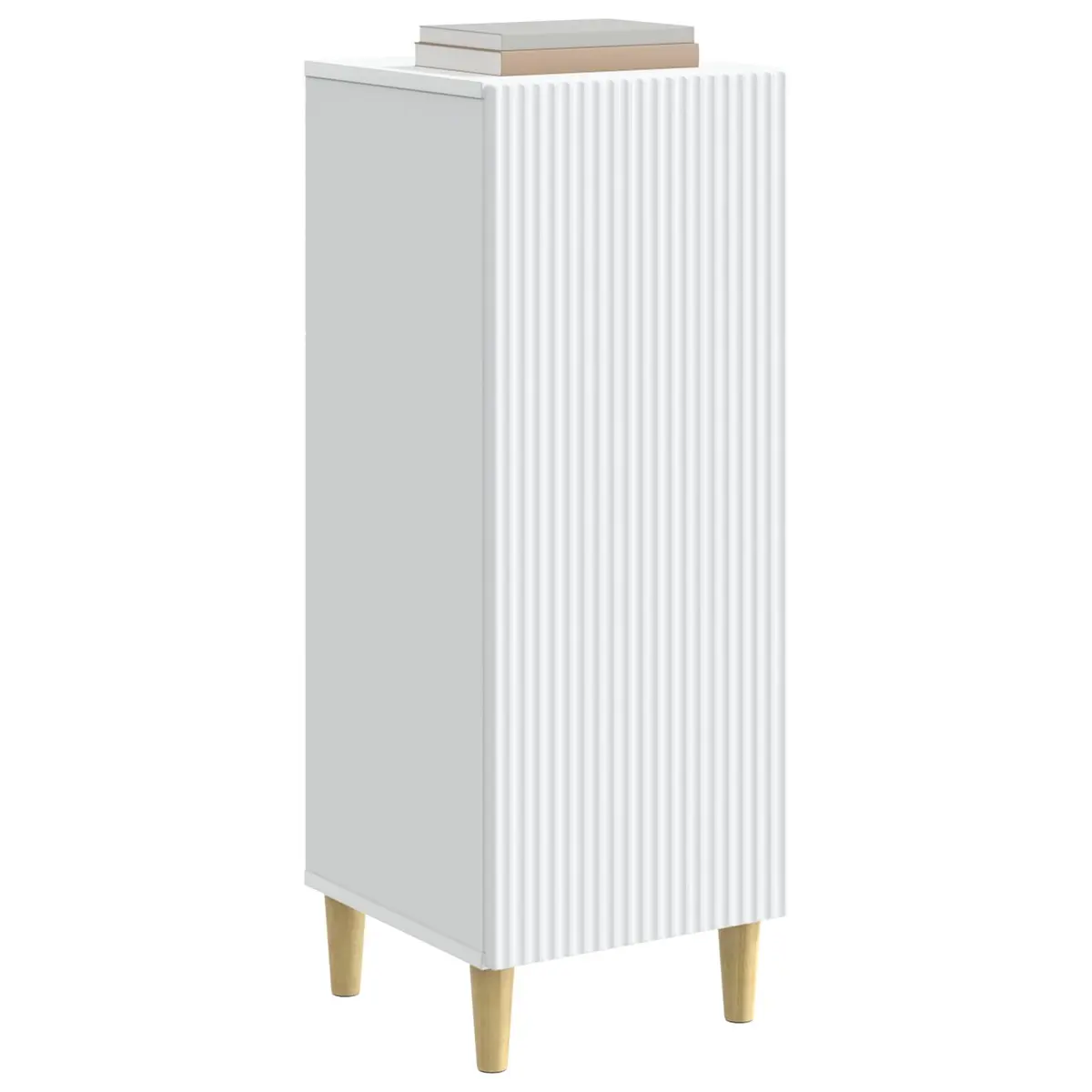 Sideboard Engineered Wood 33cm x 34.5cm x 90cm White Tapered Legs Board Shelves Indoor