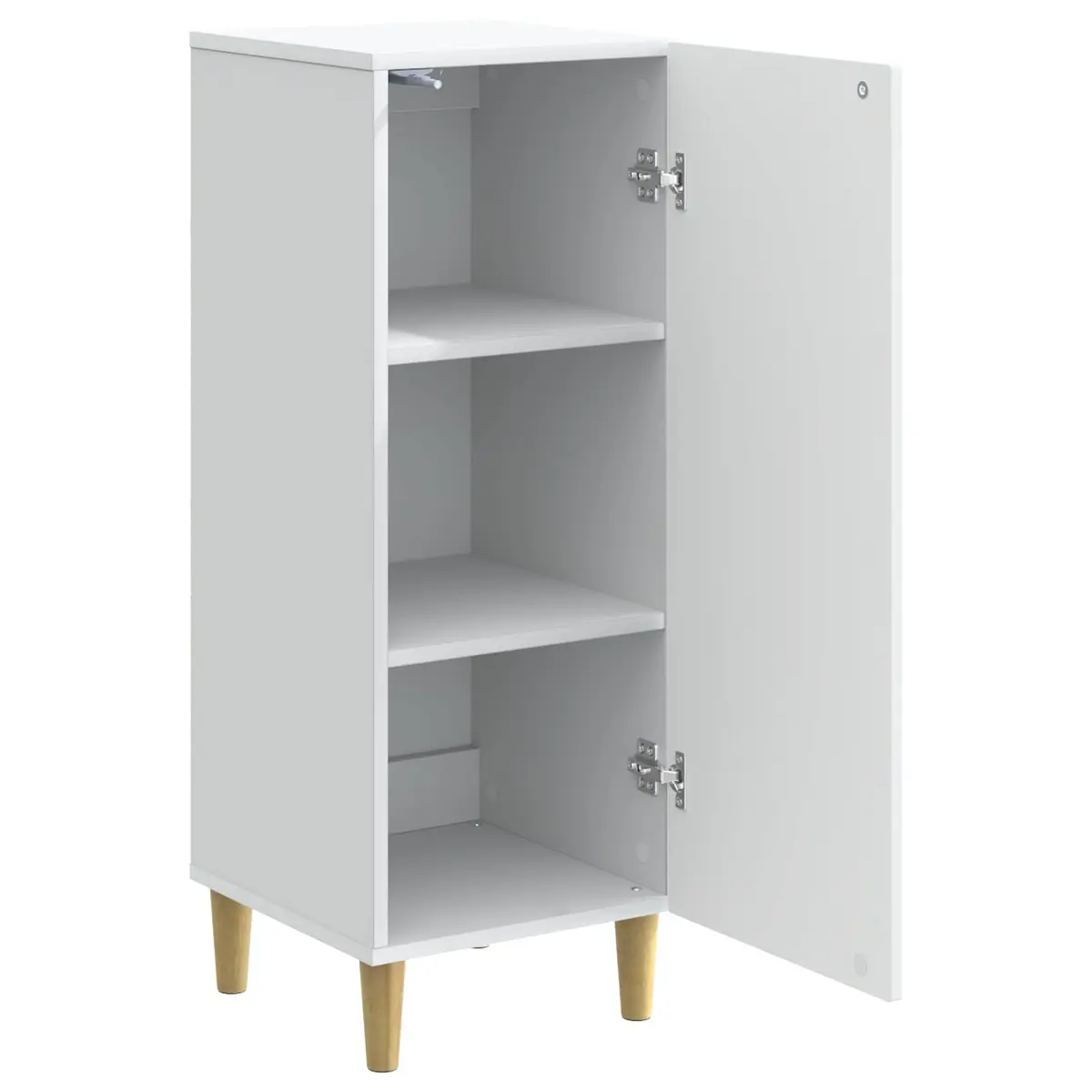 Sideboard Engineered Wood 33cm x 34.5cm x 90cm White Tapered Legs Board Shelves Indoor