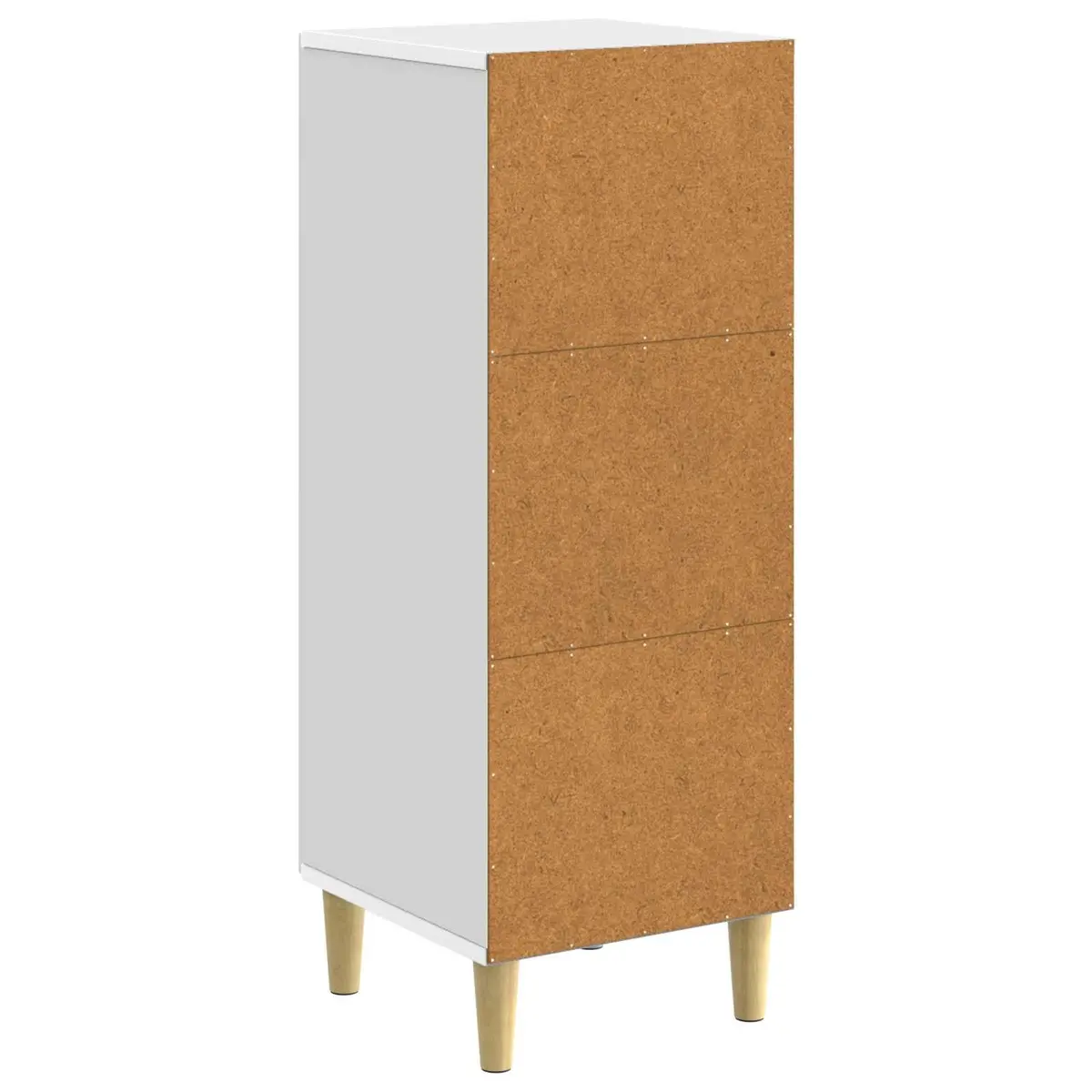 Sideboard Engineered Wood 33cm x 34.5cm x 90cm White Tapered Legs Board Shelves Indoor