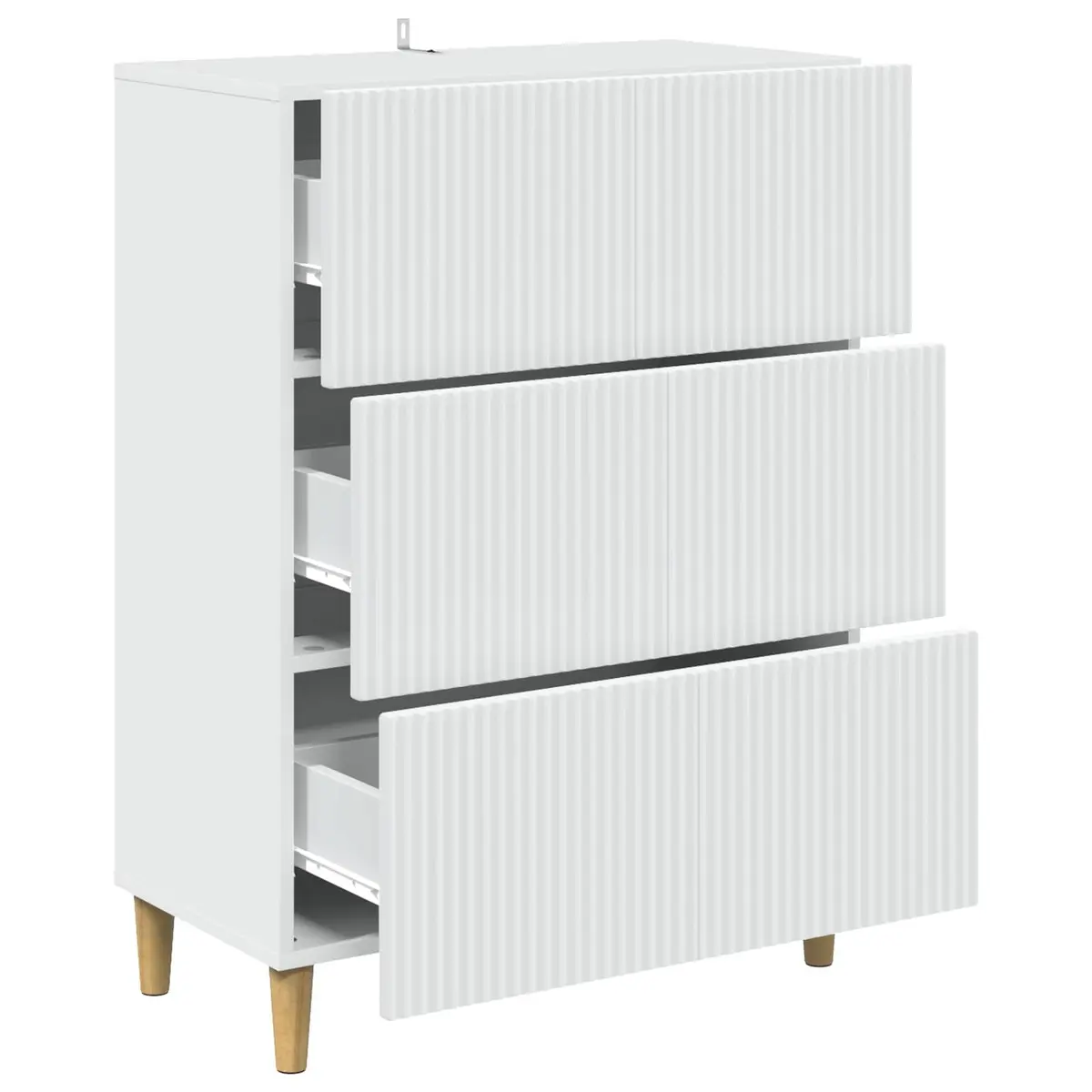 Storage Drawer Cabinet Engineered Wood White 66x34.5x90cm