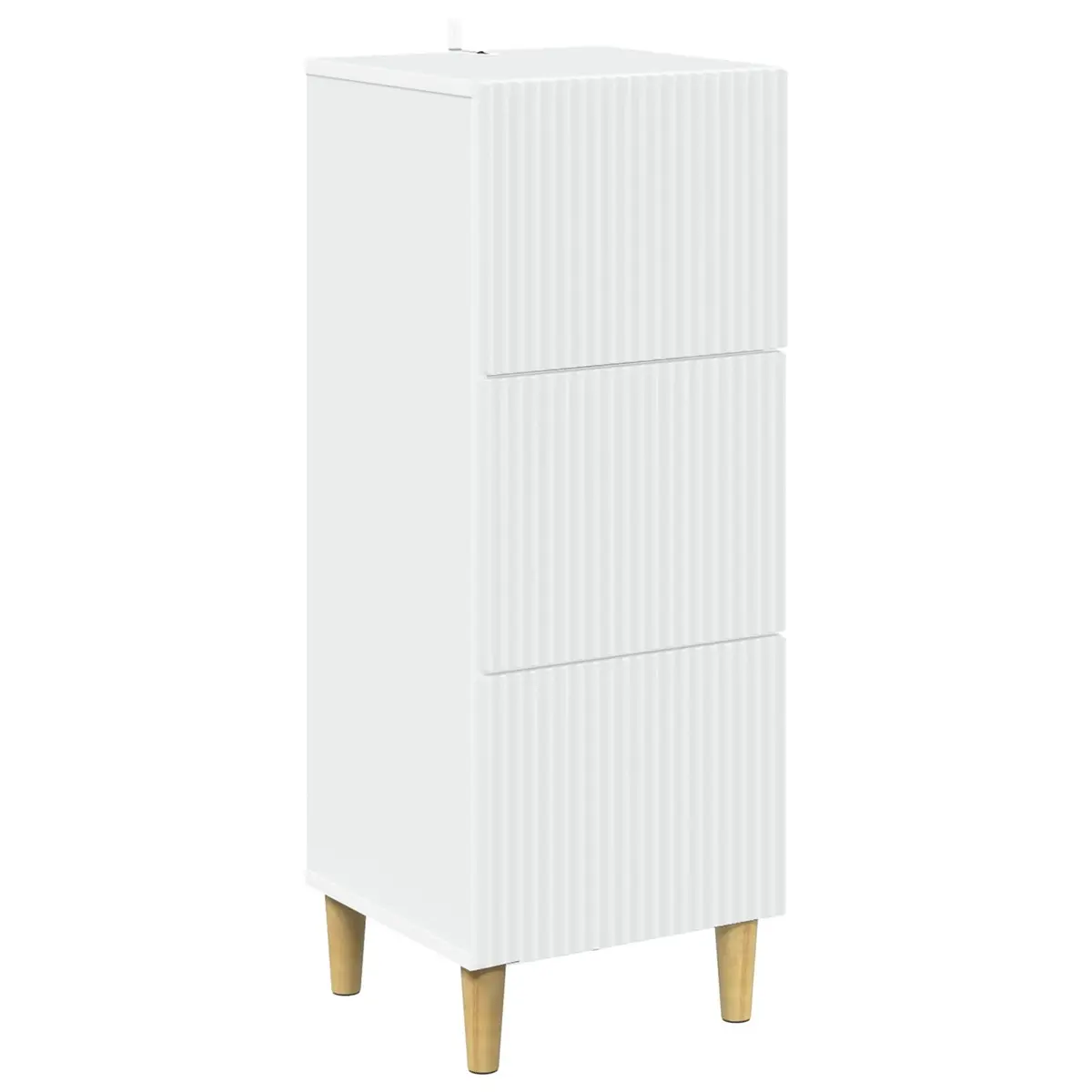 Storage Unit Drawer Cabinet Tapered Legs Engineered Wood White 33x34.5x90cm