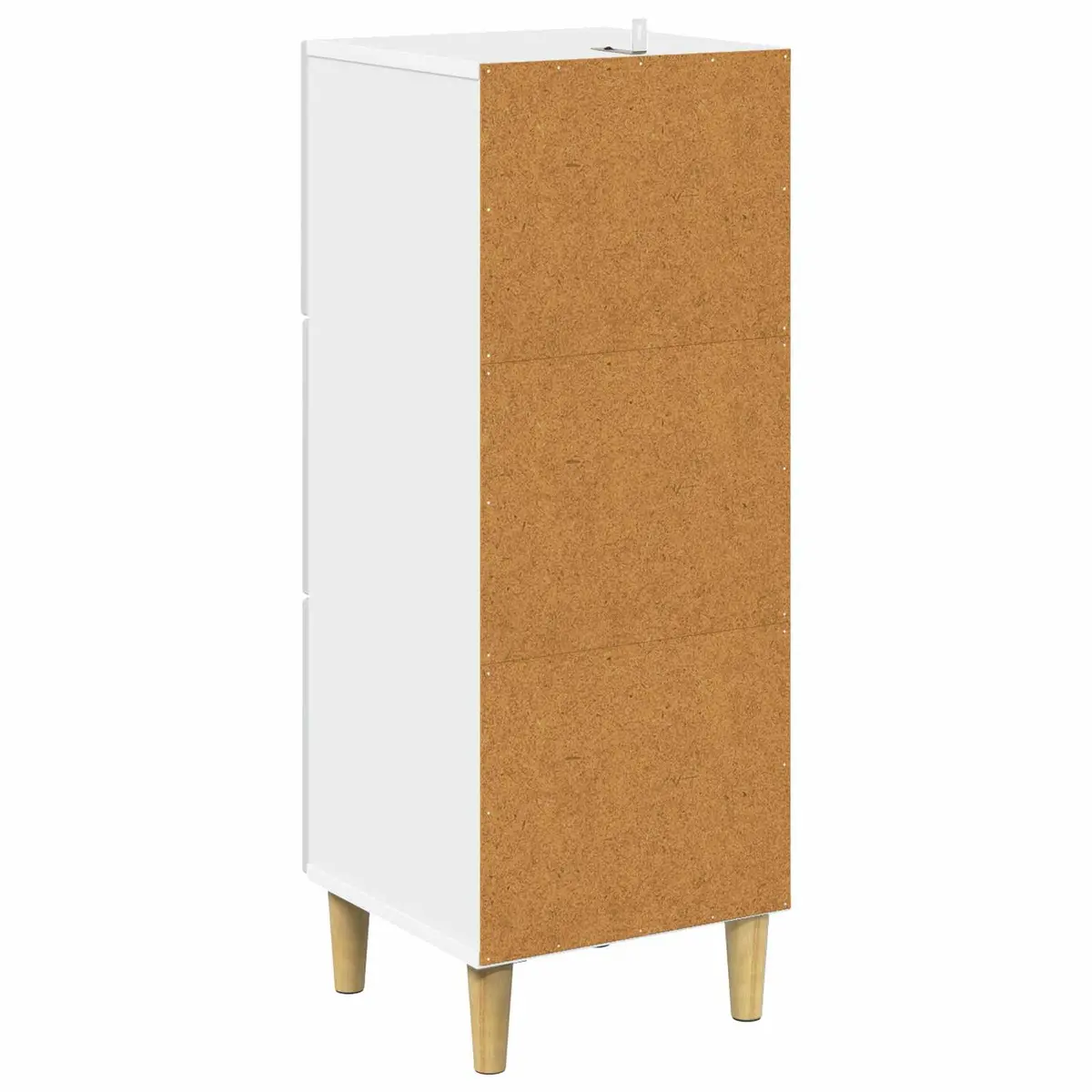 Storage Unit Drawer Cabinet Tapered Legs Engineered Wood White 33x34.5x90cm