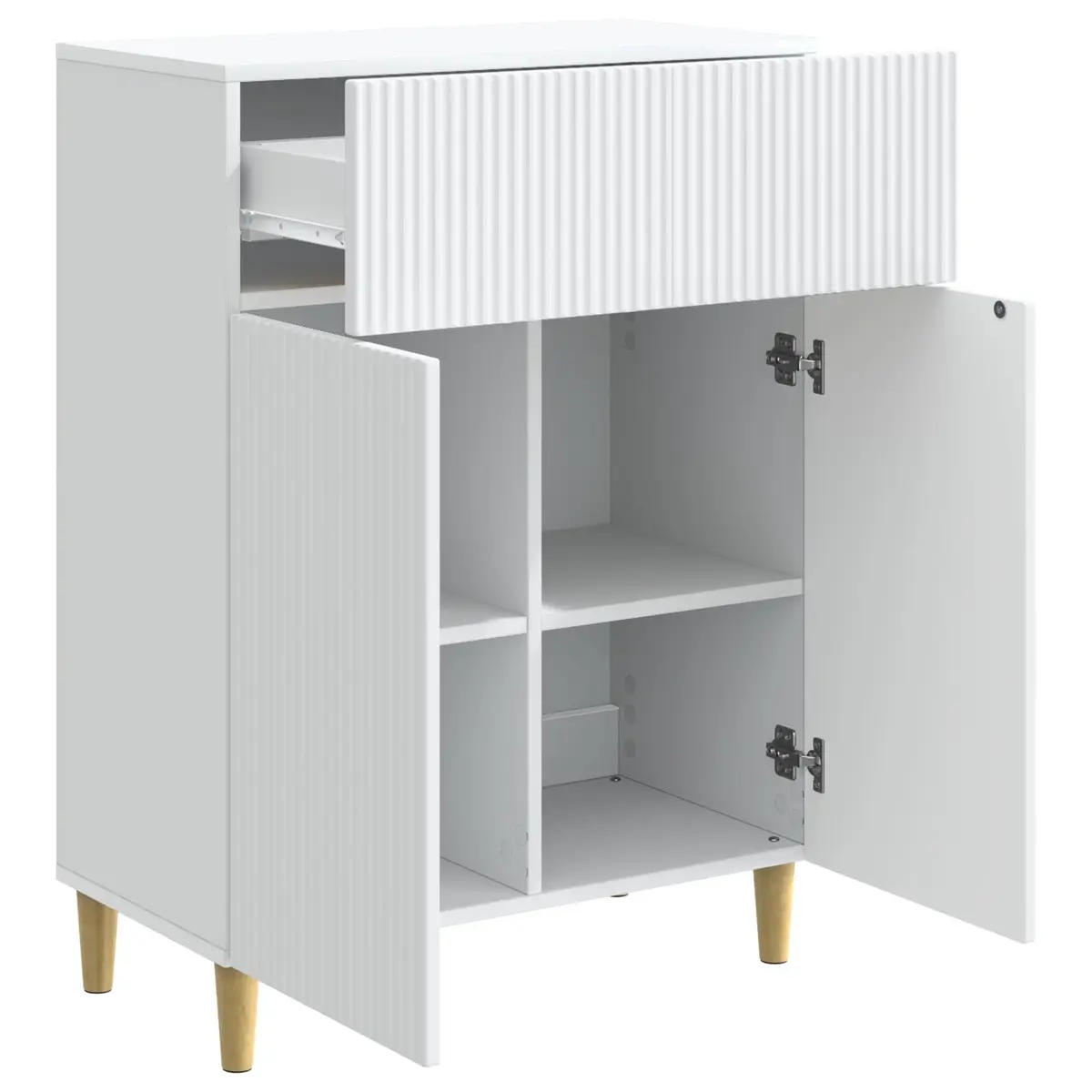 White Sideboard 66x34.5x90cm Modern Storage Cabinet Living Room Furniture