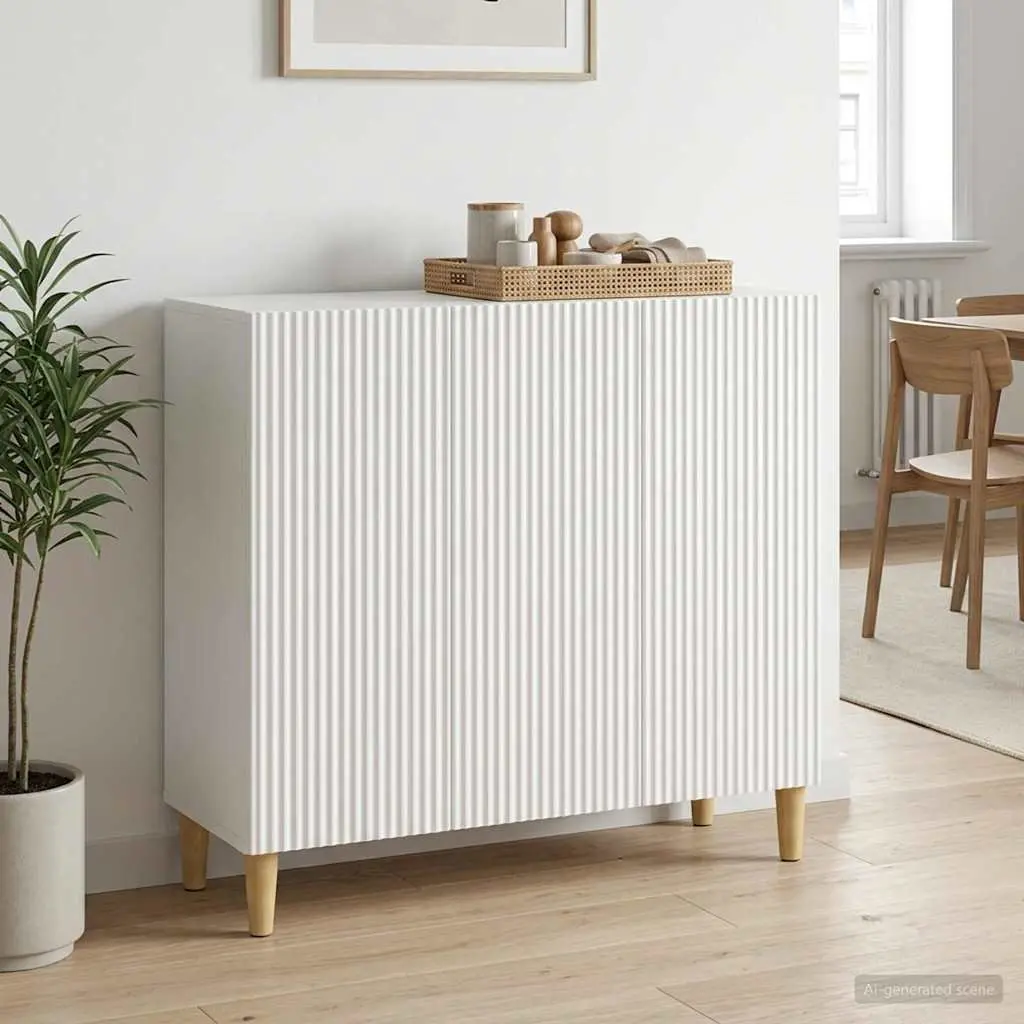 Sideboard Storage Cabinet Engineered Wood 89 x 34.5 x 80 cm White