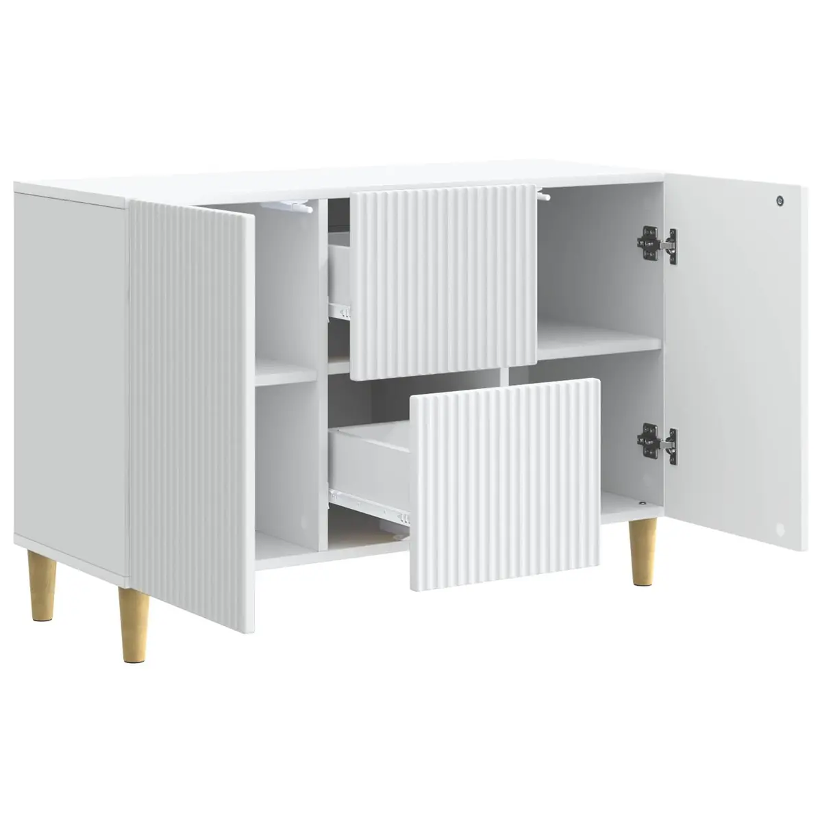 White Sideboard Storage Cabinet Modern Design Living Room Furniture 89x34.5x60cm