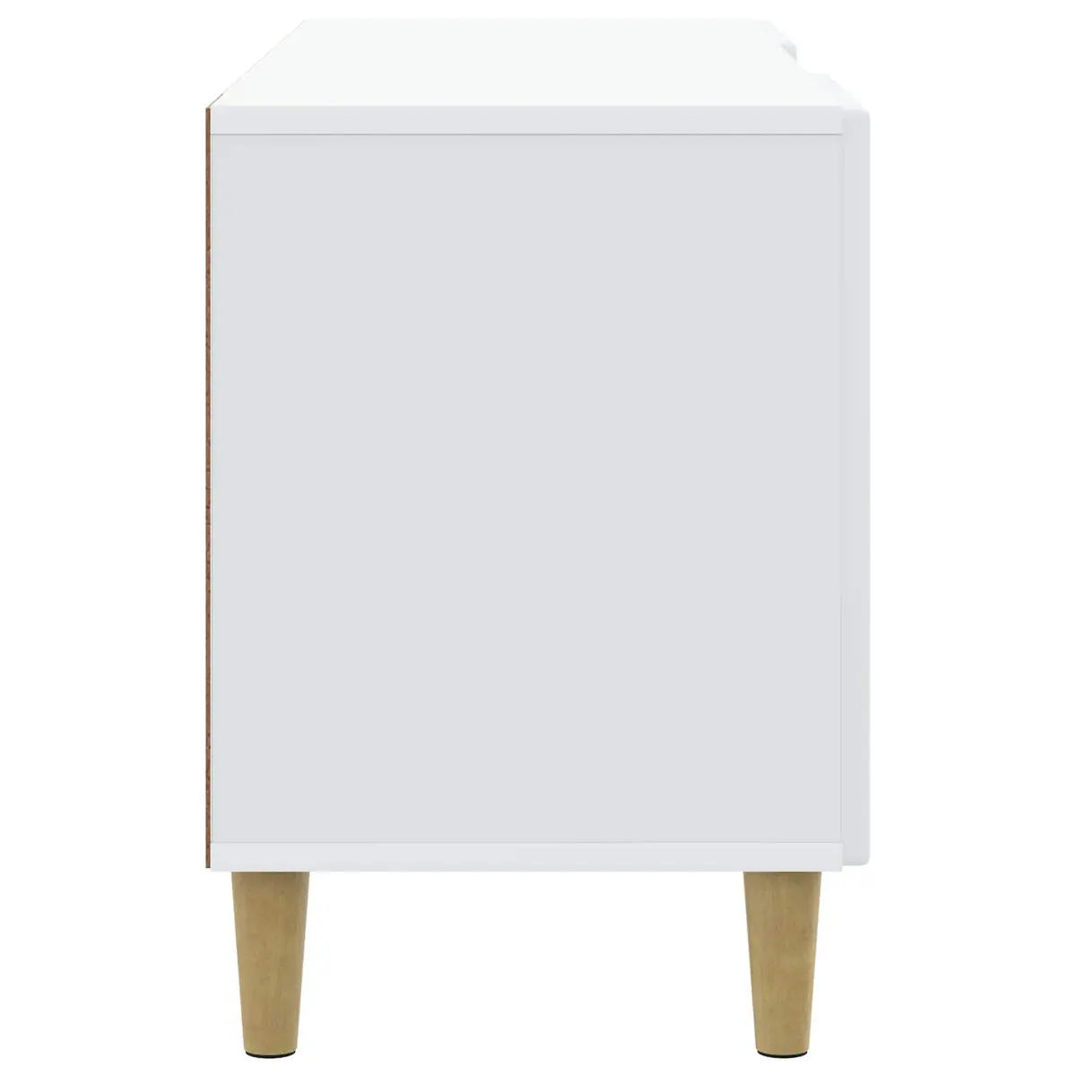 TV Cabinet White Modern Living Room Media Storage Unit with Swing Doors