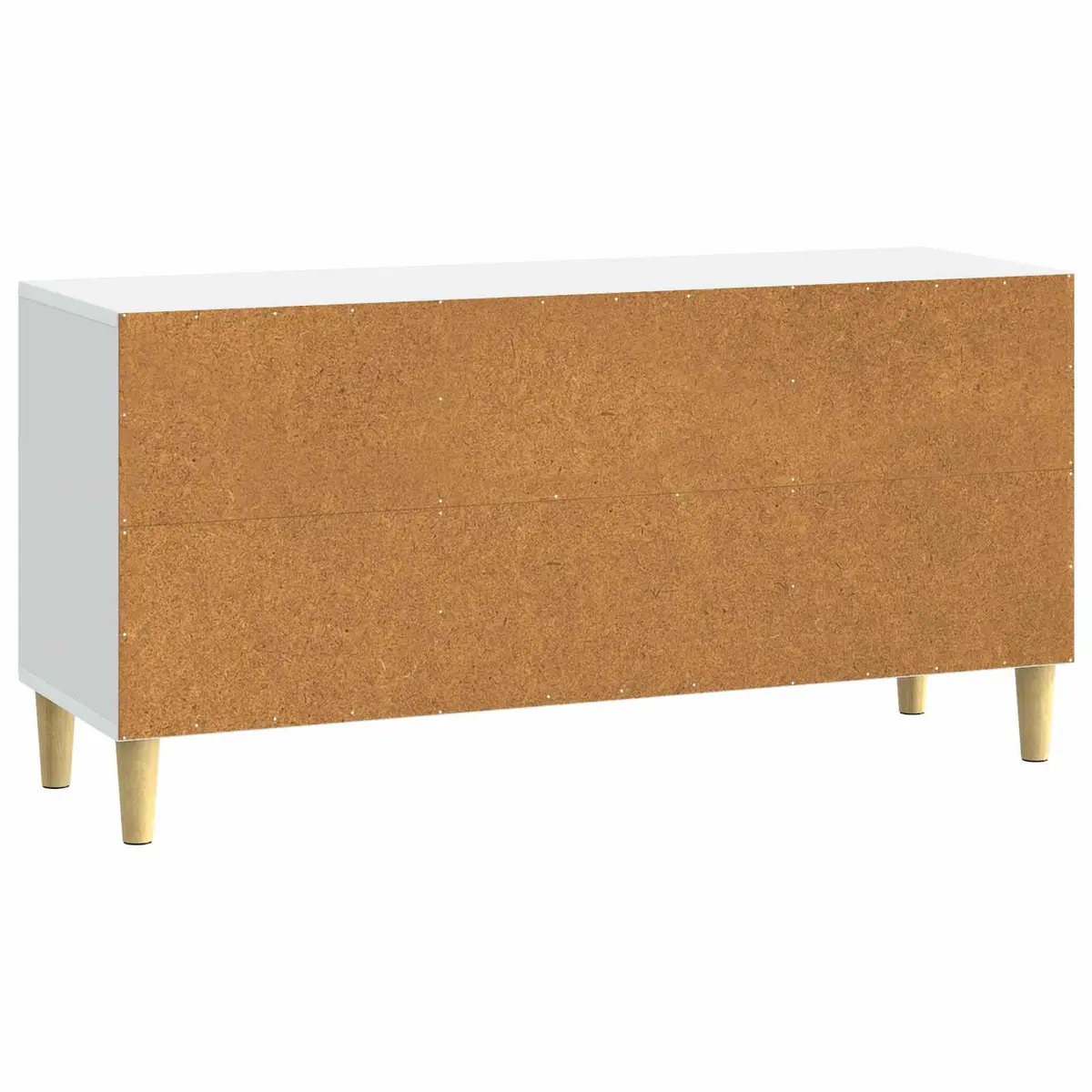 TV Cabinet White Modern Living Room Media Storage Unit with Swing Doors