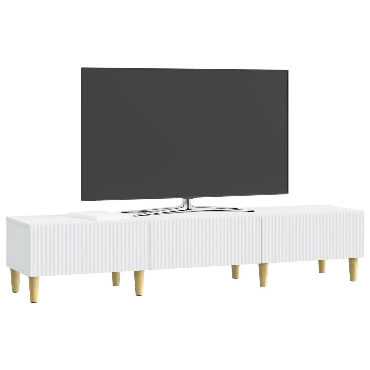 White Entertainment Unit with Drawer for Home Use