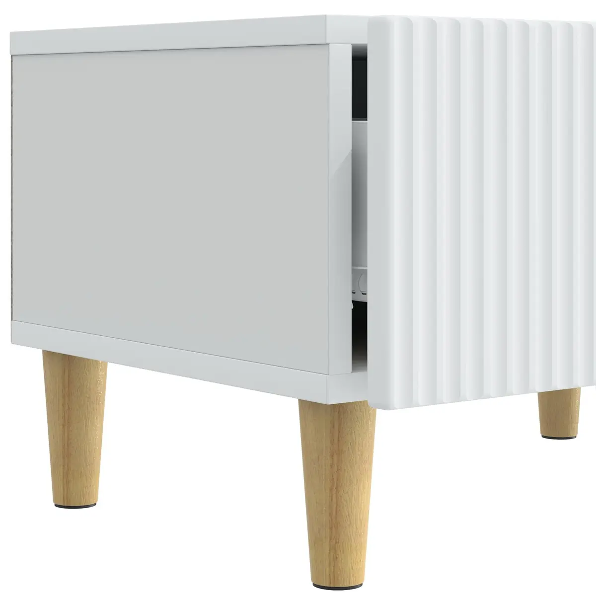 White Entertainment Unit with Drawer for Home Use