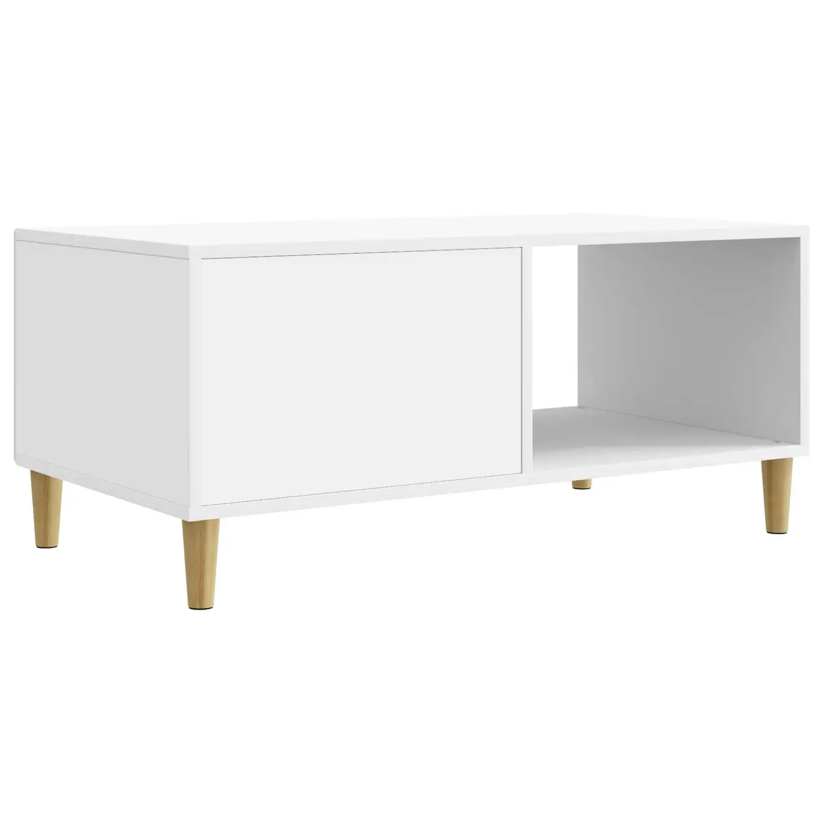 Coffee Table Engineered Wood Vintage Style White 90x50x40cm Storage Living Room