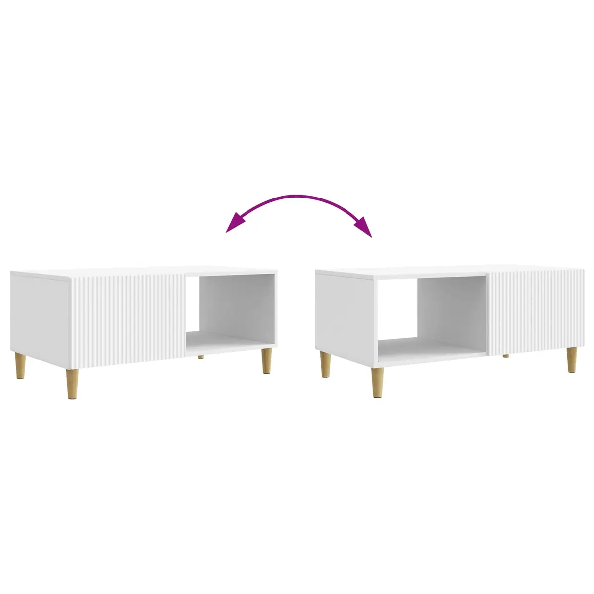 Coffee Table Engineered Wood Vintage Style White 90x50x40cm Storage Living Room