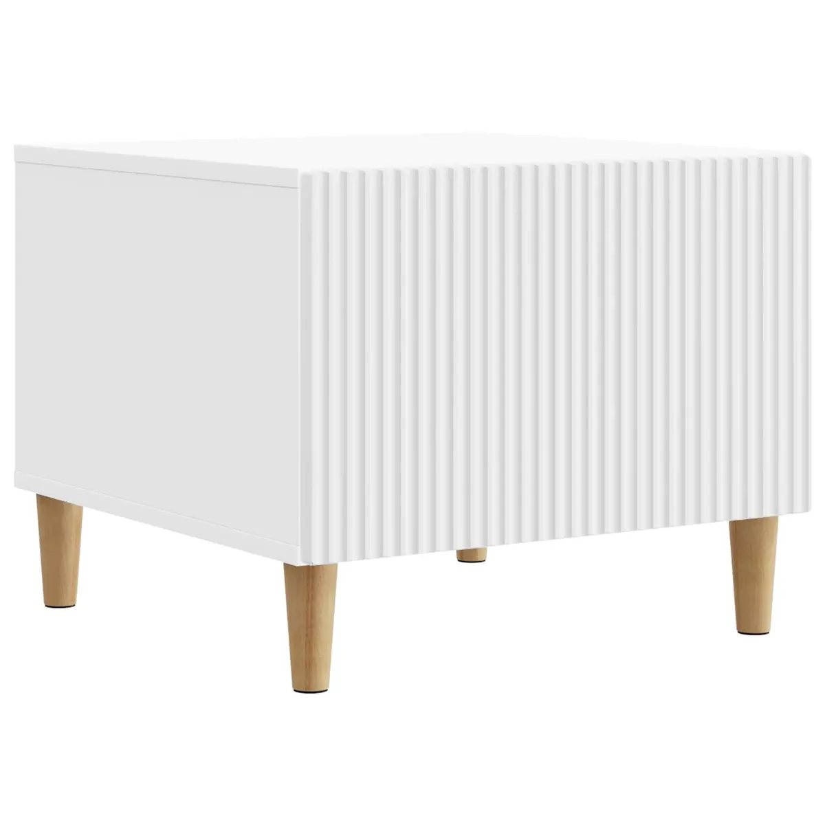 Coffee Table White Engineered Wood Compact Storage Drawer Open Shelf 49x50x40cm