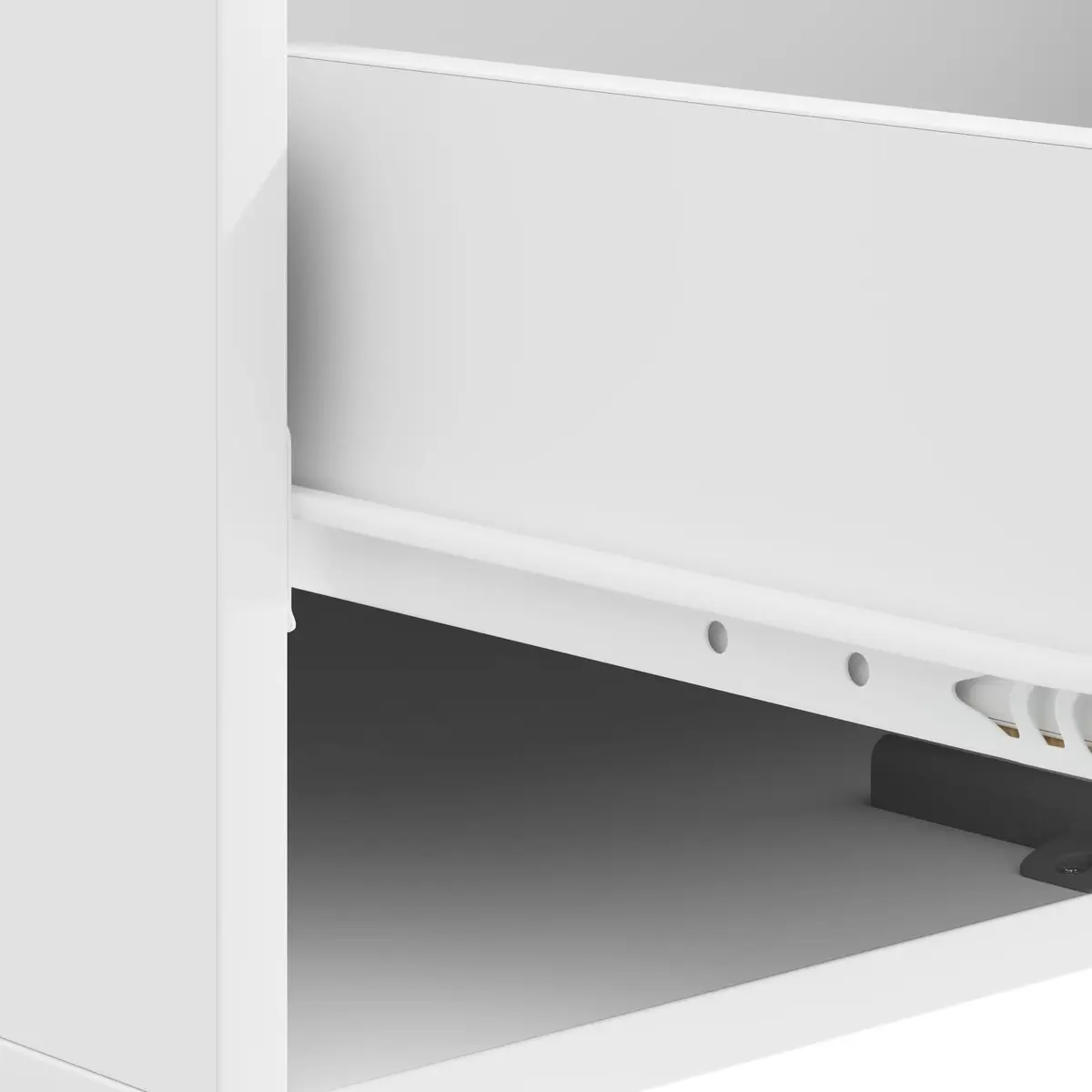 Coffee Table White Engineered Wood Compact Storage Drawer Open Shelf 49x50x40cm