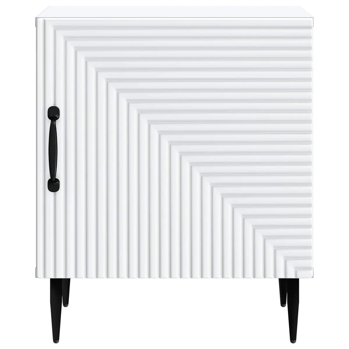 Bedside Table Engineered Wood 43 x 34.5 x 50cm White Modern Nightstand