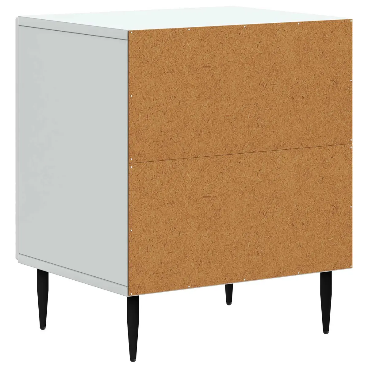Bedside Table Engineered Wood 43 x 34.5 x 50cm White Modern Nightstand
