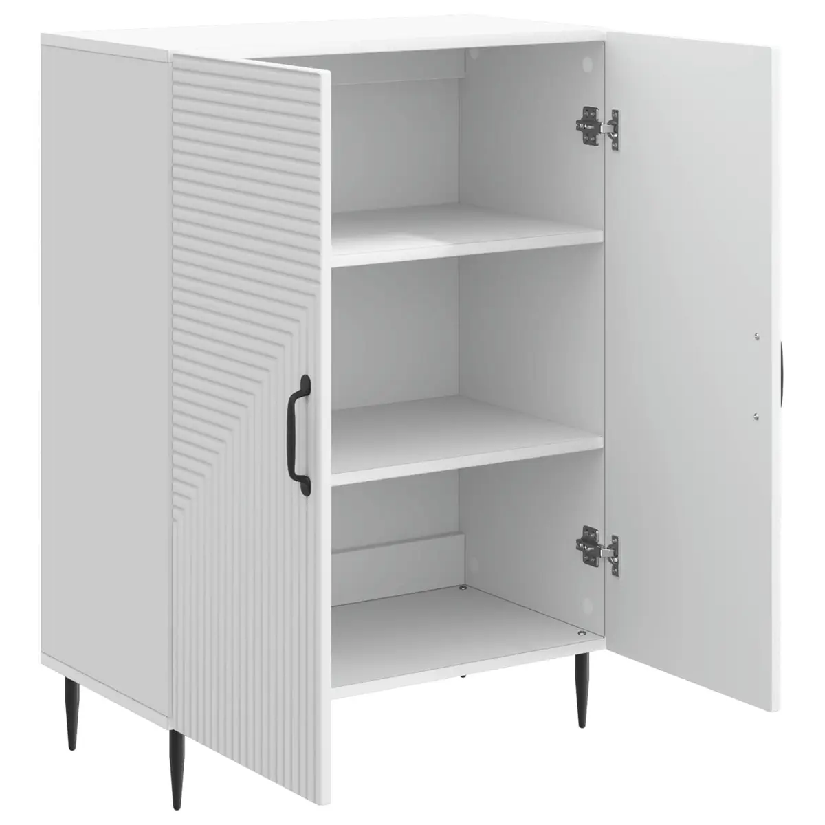 Sideboard Engineered Wood White Modern Storage Cabinet 66 x 34.5 x 89.5 cm