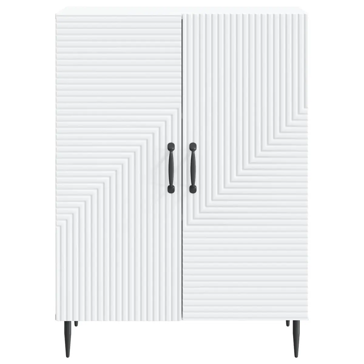 Sideboard Engineered Wood White Modern Storage Cabinet 66 x 34.5 x 89.5 cm
