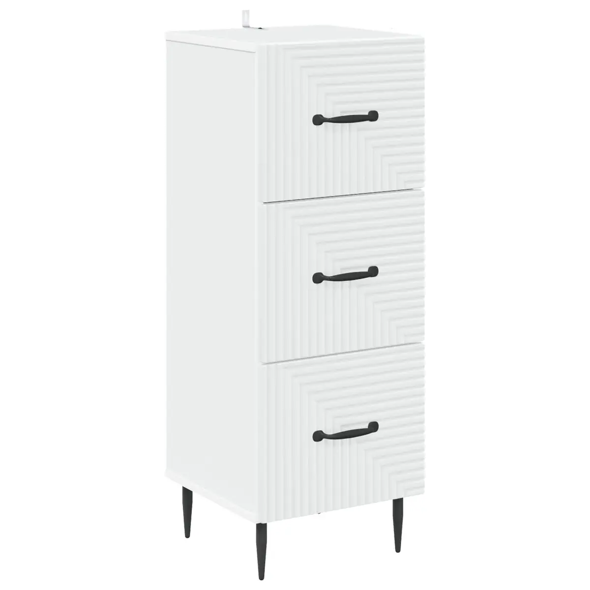 Drawer Cabinet Storage Unit Engineered Wood 33 x 34.5 x 89.5 cm White