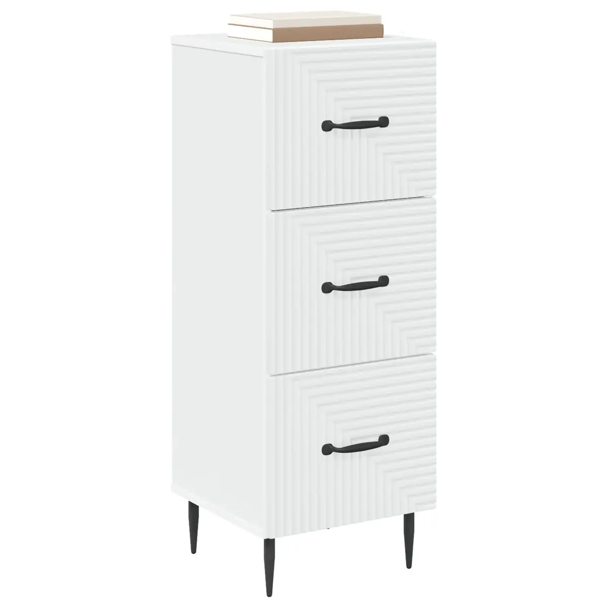 Drawer Cabinet Storage Unit Engineered Wood 33 x 34.5 x 89.5 cm White