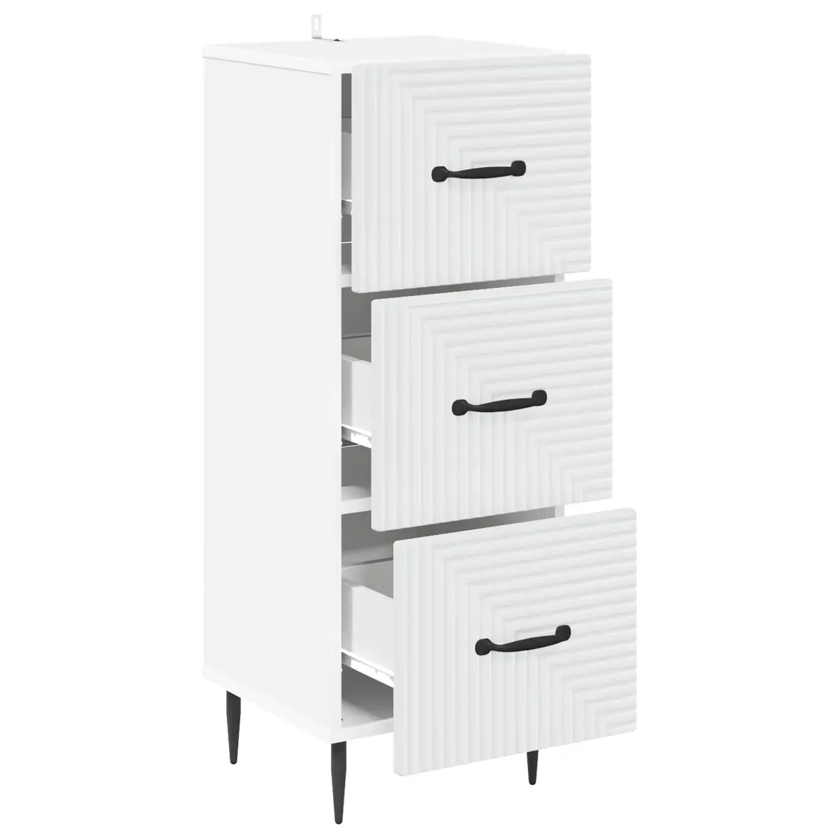 Drawer Cabinet Storage Unit Engineered Wood 33 x 34.5 x 89.5 cm White