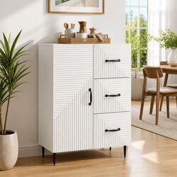 Practical White Sideboard for Living Rooms and Dining Areas