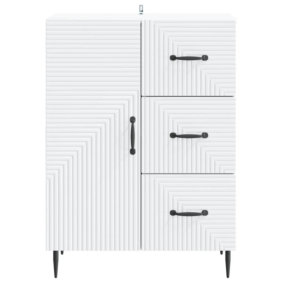 Sideboard Engineered Wood White Modern Storage Cabinet 66 x 34.5 x 89.5 cm