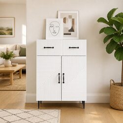 Functional White Sideboard 66 x 34.5 x 89.5 cm for Organized Spaces