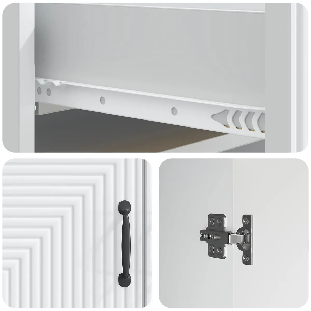 White Sideboard 66 x 34.5 x 89.5 cm for Organized Spaces