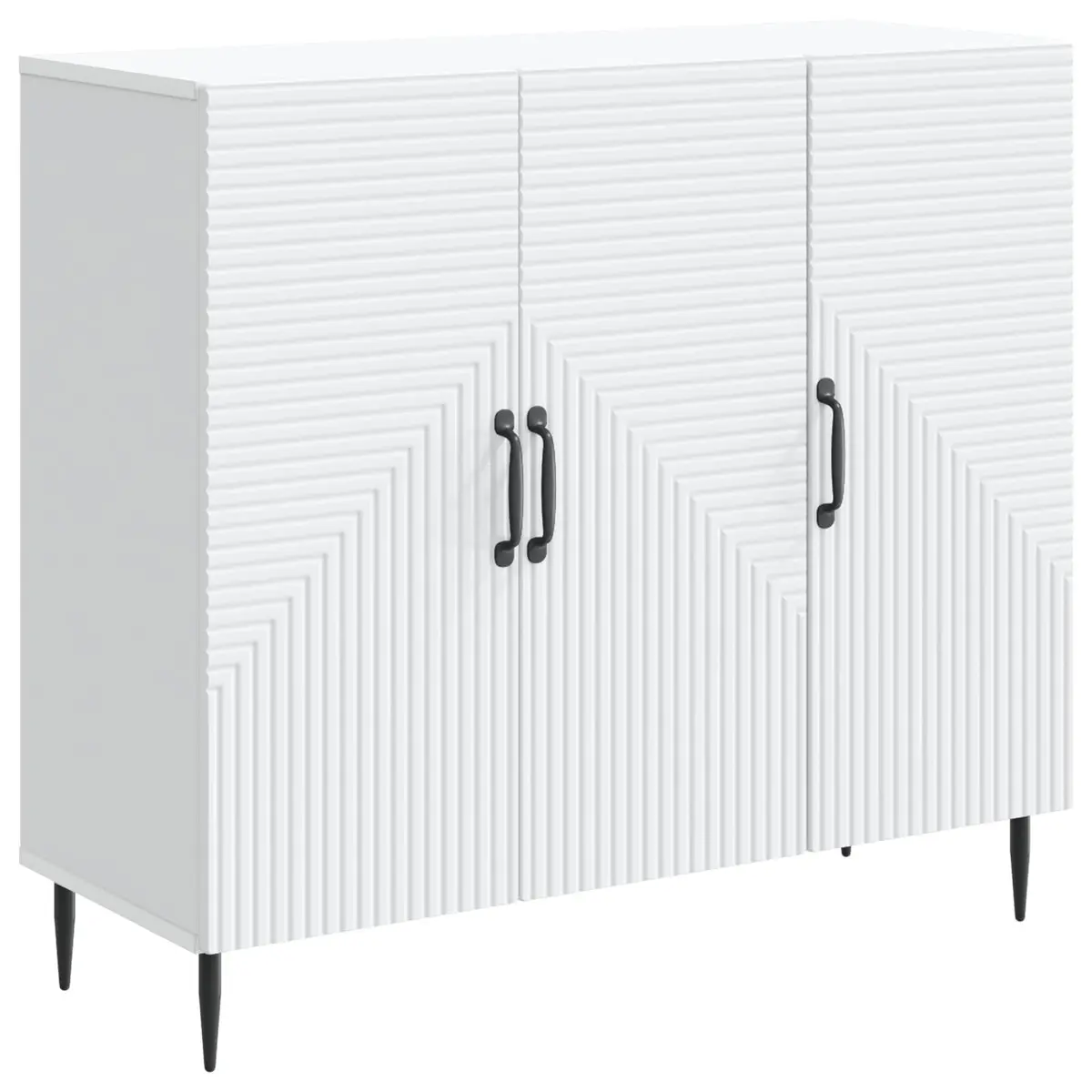 Sideboard White 89 x 34.5 x 80 cm Modern Vintage Engineered Wood Cabinet Storage