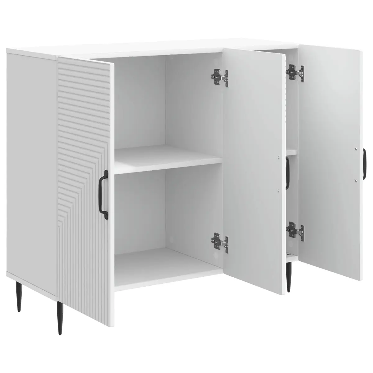 Sideboard White 89 x 34.5 x 80 cm Modern Vintage Engineered Wood Cabinet Storage