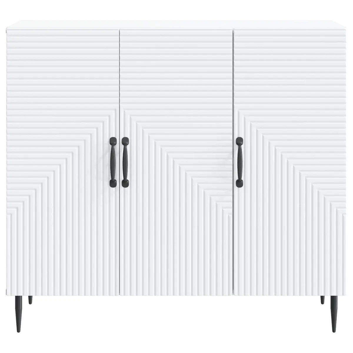 Sideboard White 89 x 34.5 x 80 cm Modern Vintage Engineered Wood Cabinet Storage