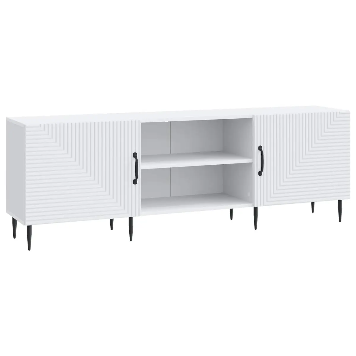 TV Cabinet Engineered Wood 150 x 31 x 50 cm White Lowboard Storage Unit