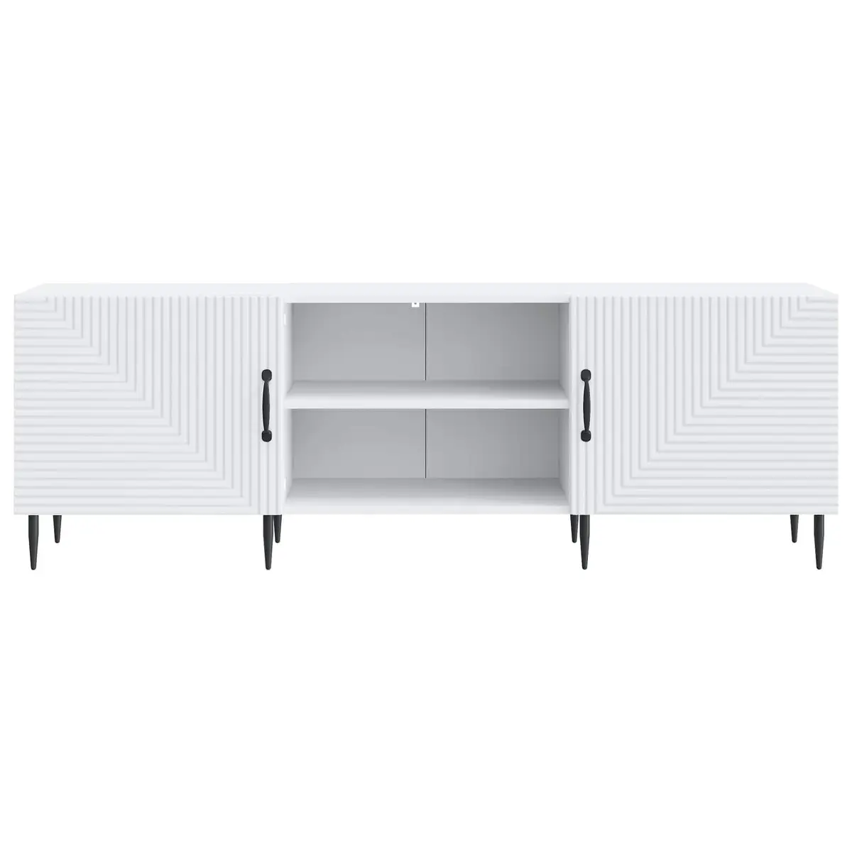TV Cabinet Engineered Wood 150 x 31 x 50 cm White Lowboard Storage Unit
