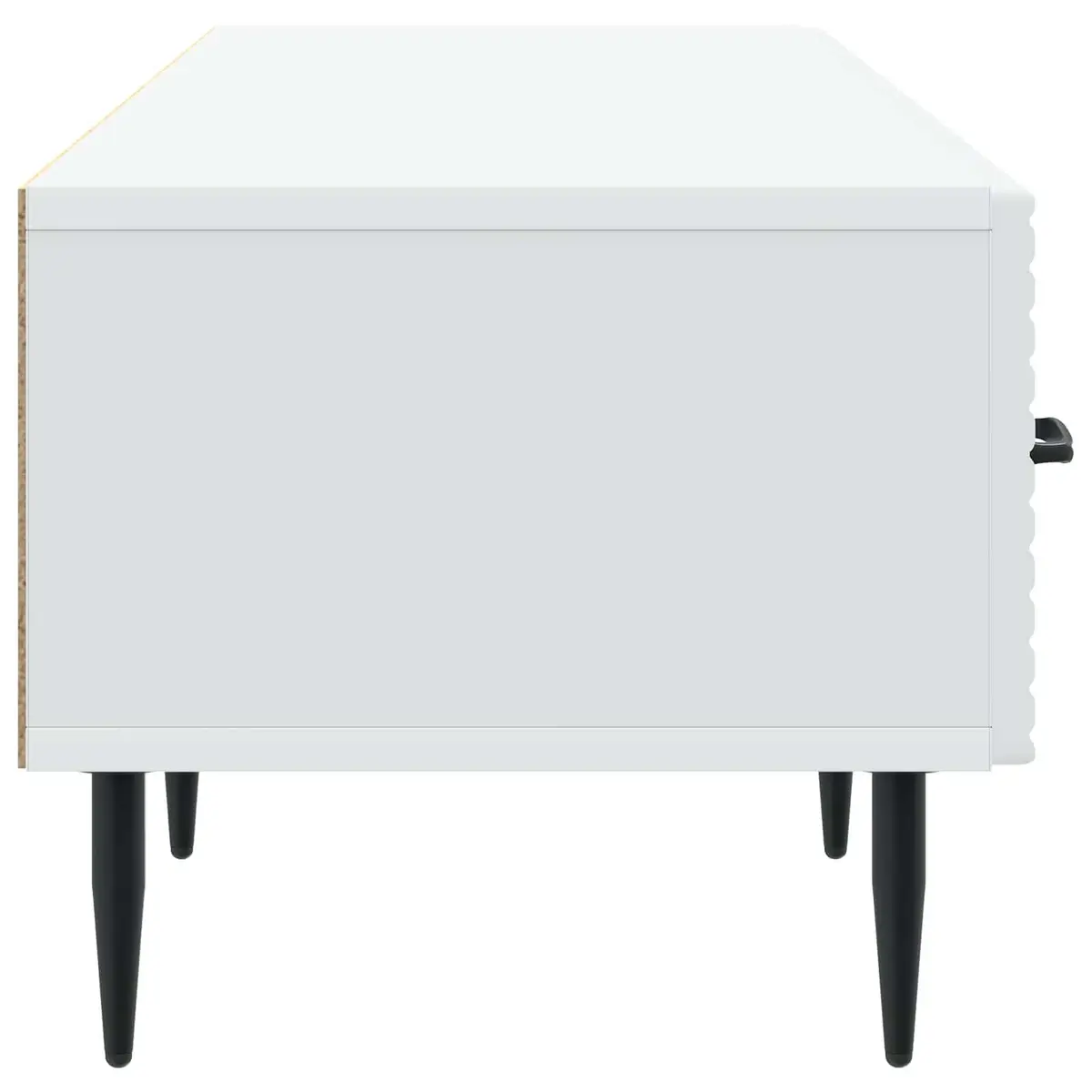 TV Cabinet Engineered Wood 147 x 34.5 x 30 cm White Dual Drawer Storage Unit